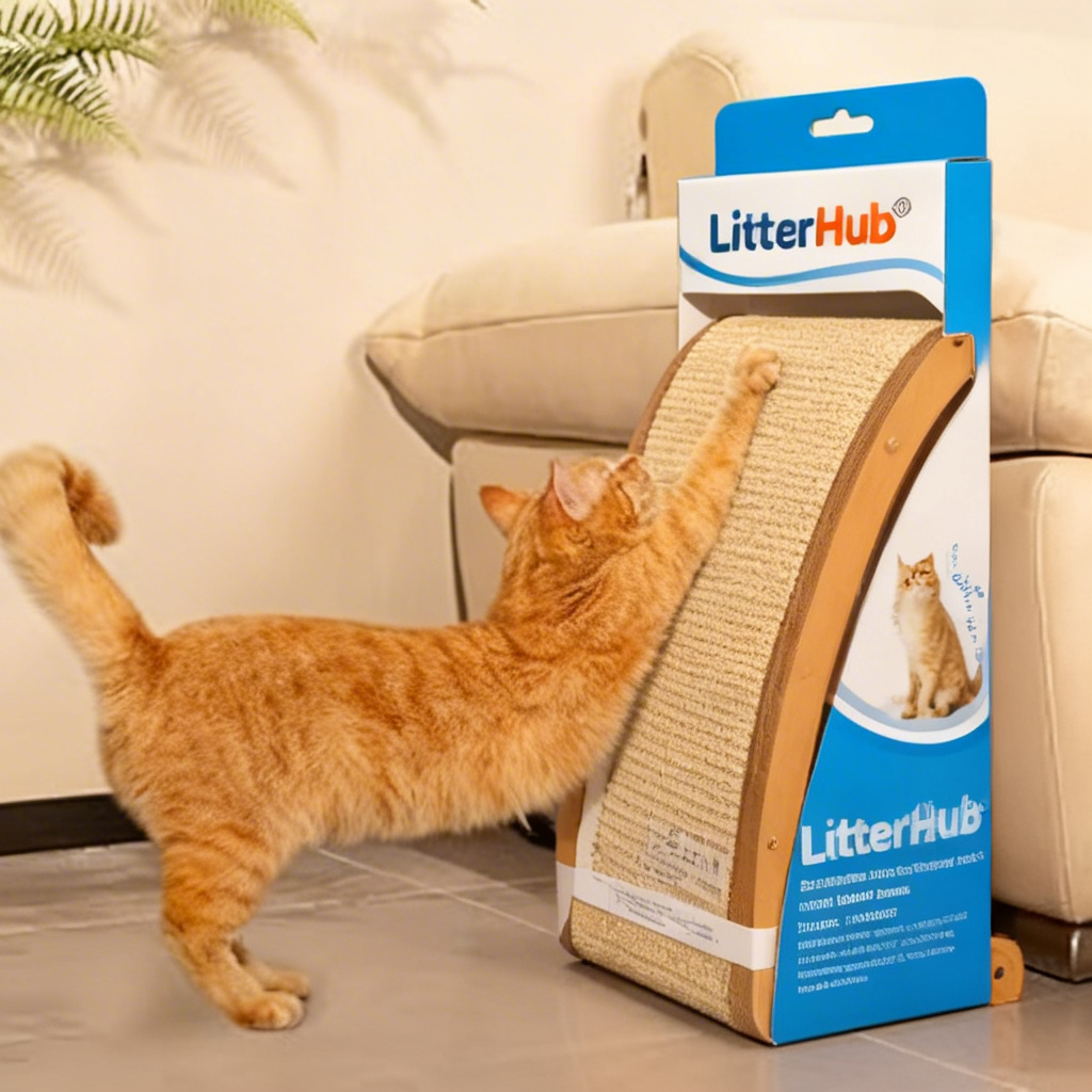 LitterHub® "Claw-tastic" Cat Scratching Board - Your Kitty's Corrugated Cardboard Wonderland for Sharpening, Stretching & Snoozing | The Ultimate Furniture Savior for Feline Parents
