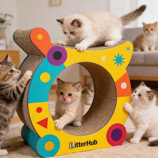 LitterHub® Cat Scratching Fort & Nap Oasis – Ultimate Feline Playground for Claw Sharpening, Royal Napping & Furniture Protection!