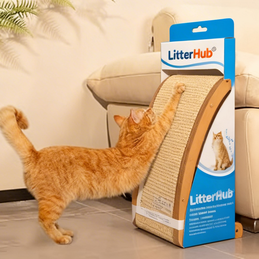 LitterHub® "Claw-tastic" Cat Scratching Board - Your Kitty's Corrugated Cardboard Wonderland for Sharpening, Stretching & Snoozing | The Ultimate Furniture Savior for Feline Parents