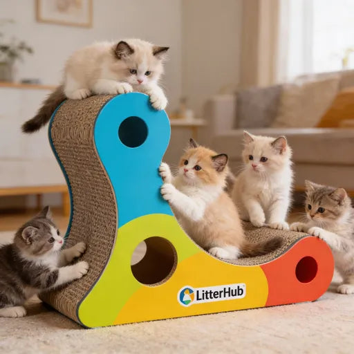 LitterHub® Feline Claw Sharpening Royal Palace: Ultra-Durable Cat Scratcher | Furniture-Saving Cozy Nap Spot for Your Fur Majesty