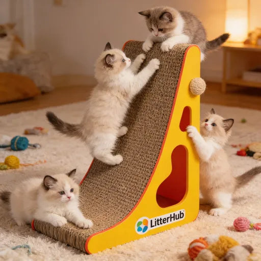 LitterHub® Kitty’s Pawsome Scratching Paradise: Ultra-Durable Cat Scratcher Board – Protect Your Furniture & Let Your Fur Baby Unleash Their Inner Tiger!